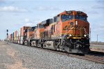 Eastbound intermodal prepares to make the turn